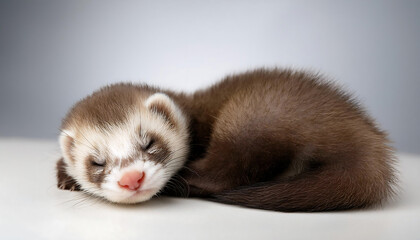 Obraz premium sleeping baby weasel