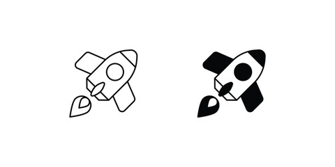 startup set icon with white background vector stock illustration
