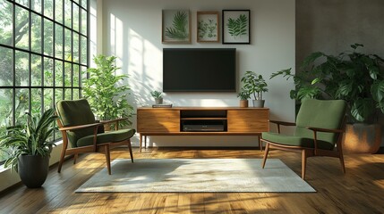 Fototapeta premium Modern Scandinavian Living Room