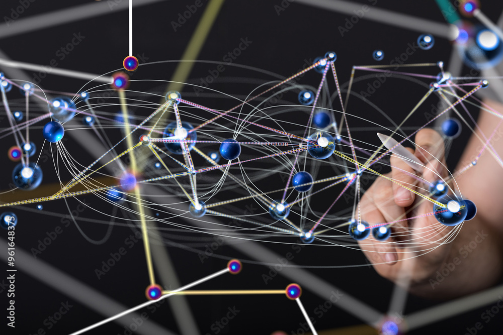 Aufkleber conference digital network and data concept 3d