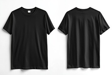Black Tshirt Mockup Front and Back Isolated created with Generative AI