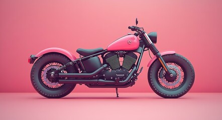 Futuristic Pink Motorcycle