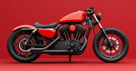 Futuristic Motorcycle Design | Red and Black Custom Bike