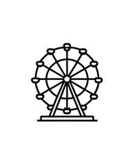 Editable stroke vector of the iconic Coachella Ferris wheel, a symbol of the music festival.