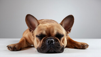 sleeping french bulldog puppy