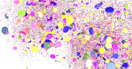 Confetti, paper triangle on the floor, fancy, colorful, celebration party