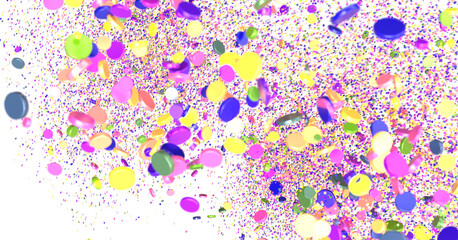 Sunburst and colorful confetti background frame illustration