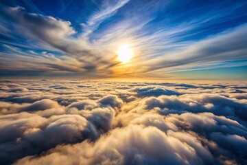 A blanket of high-altitude clouds spreads across the sky, diffusing sunlight and casting a soft, silky veil over
