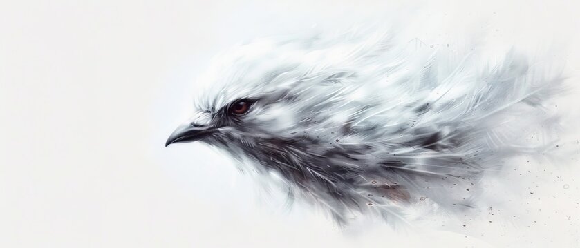 a soft, hazy depiction of a bird's head