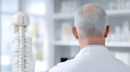 Fototapeta premium Patient receiving chiropractic adjustment in a modern clinic