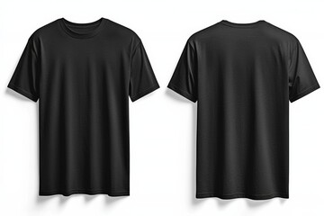 Black Tshirt Mockup Front and Back Isolated created with Generative AI