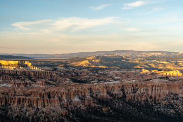 Scenic views of red rock and hoodoos at Bryce Canyon National Park in Utah.