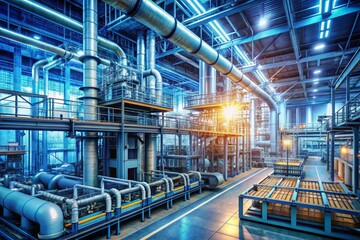 Fototapeta premium digital twin industrial process simulation