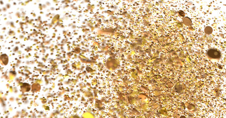 gold  Burst: Astonishing 3D Illustration of Bursting gold Confetti