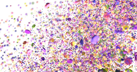 Confetti, paper triangle on the floor, fancy, colorful, celebration party