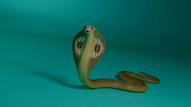 3d animation of a spectacled Cobra
