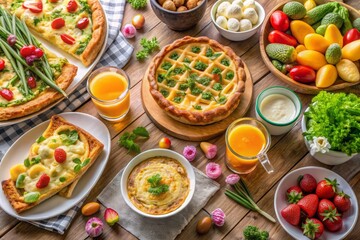 Easter brunch ideas with quiche and waffle recipes