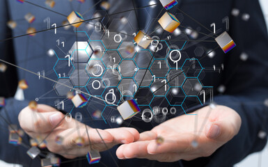 Technology background. Big data concept. Binary