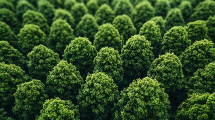 Dense green tree canopy viewed from above in a lush forest during daylight hours showcasing natural beauty and tranquility