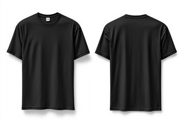 Naklejka premium Black Tshirt Mockup Front and Back Isolated created with Generative AI