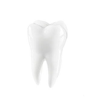 single white tooth isolated on white or transparent png