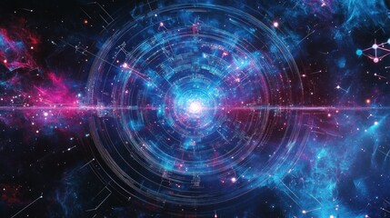 Obraz premium Cosmic Gateway - A Digital Portal Through the Stars