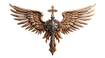 realistic holy spirit, Christian cross, studio view, isolated on transparent background.