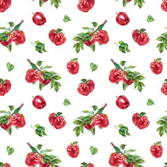 Summer apple  Harvest seamless Pattern