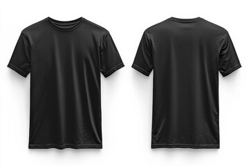 Fototapeta premium Black Tshirt Mockup Front and Back Isolated created with Generative AI