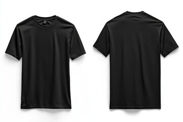 Fototapeta premium Black Tshirt Mockup Front and Back Isolated created with Generative AI