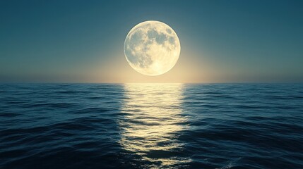 Full Moon Over the Ocean