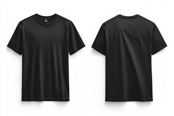Naklejka premium Black Tshirt Mockup Front and Back Isolated created with Generative AI