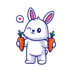 Cute Rabbits Cartoon Illustration