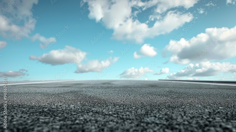 Sticker Sky backdrop with asphalt road