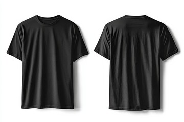 Fototapeta premium Black Tshirt Mockup Front and Back Isolated created with Generative AI