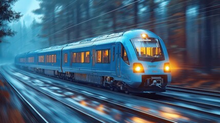 Naklejka premium High-speed train with a quiet cabin and well-designed interior