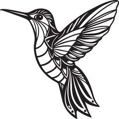 Fototapeta premium Vector illustration of a hummingbird silhouette, capturing the essence of its grace and agility in a minimalist design
