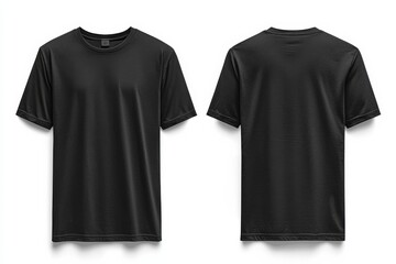 Naklejka premium Black Tshirt Mockup Front and Back Isolated created with Generative AI