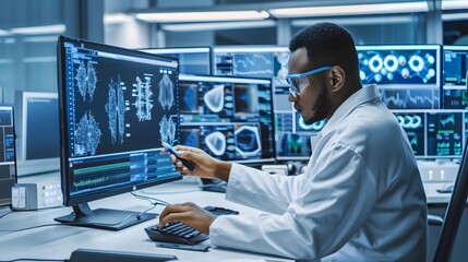 doctor working on a computer