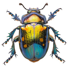 Vibrant Iridescent Beetle Close-Up Photography