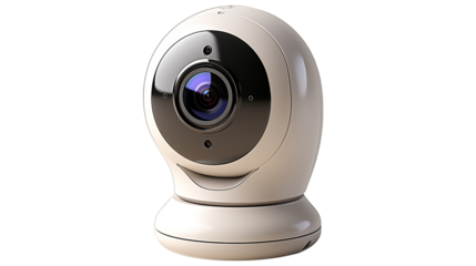 smart wireless camera for home security, studio view, isolated on transparent background.