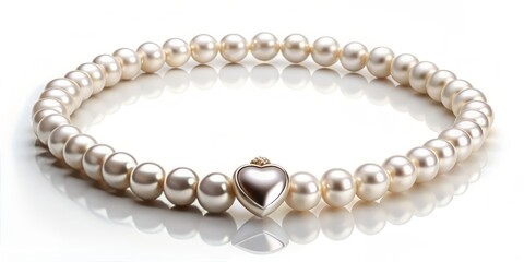 Obraz premium Elegant Heart Shaped Pearl Necklace With Clasp