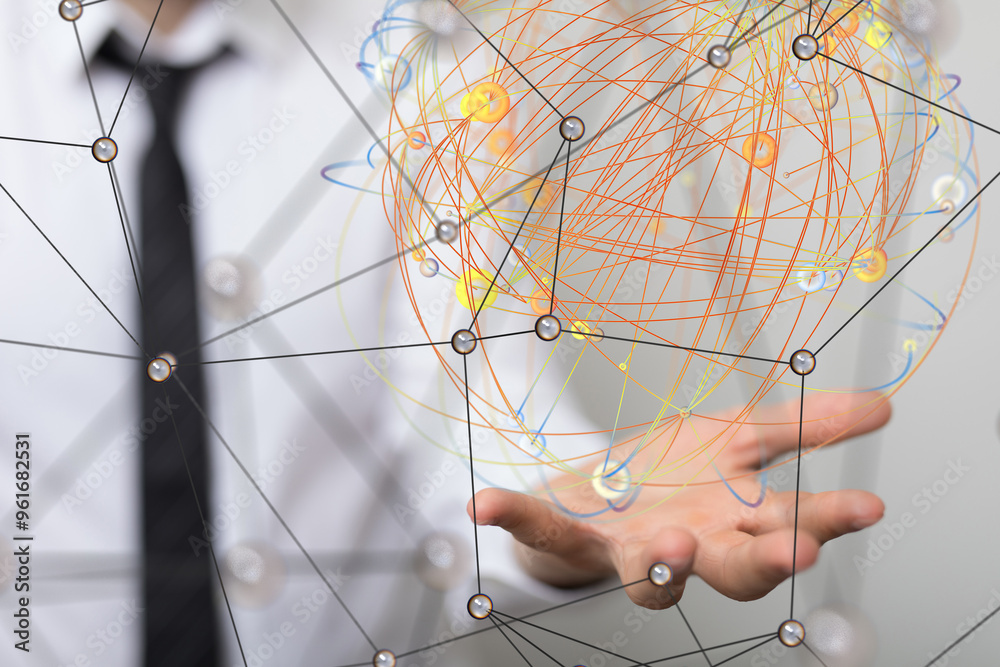 Aufkleber conference digital network and data concept 3d