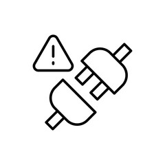 Network problem outline icons, minimalist vector illustration ,simple transparent graphic element .Isolated on white background