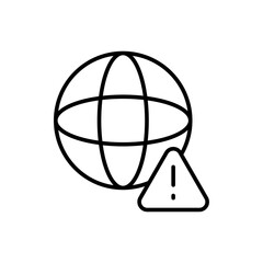 Network problem outline icons, minimalist vector illustration ,simple transparent graphic element .Isolated on white background