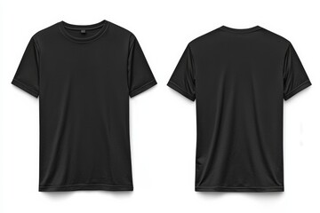 Black Tshirt Mockup Front and Back Isolated created with Generative AI