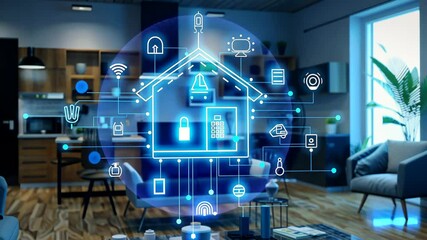 Explore modern smart home technology with interactive features in a cozy living room setting