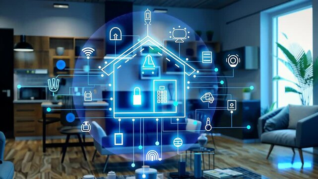 Explore modern smart home technology with interactive features in a cozy living room setting