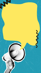 Expressing your own thoughts on the Internet. Modern design, collage of contemporary art. Inspiration, idea, fashion style.