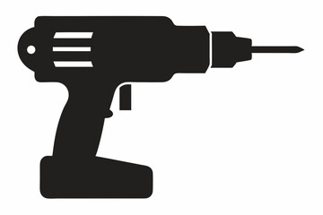 Drill icon, drill silhouette, Electric drill machine silhouette vector